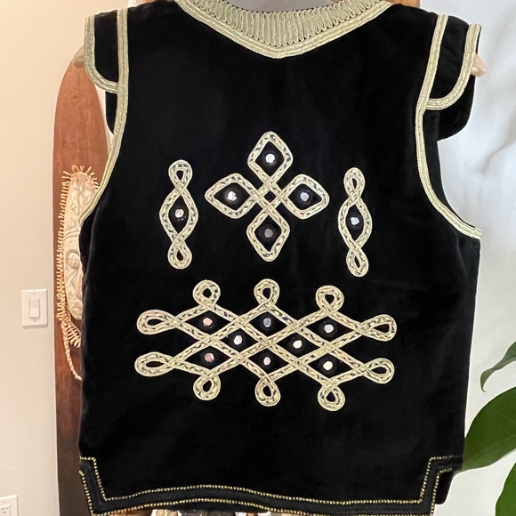 Gorgeous Scotch & Soda Maison Scotch Velvet Vest With Gold Trim 2 (US 8) - Picture 4 of 13